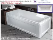 Bồn tắm dài Việt Mỹ galaxy chân yếm 1,7 mét VMV1782-Galaxy