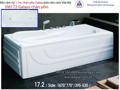 Bồn tắm dài Việt Mỹ galaxy chân yếm 1,7 mét VM172-Galaxy