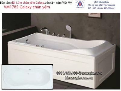 Bồn tắm dài Việt Mỹ galaxy chân yếm 1,7 mét VM1785-Galaxy