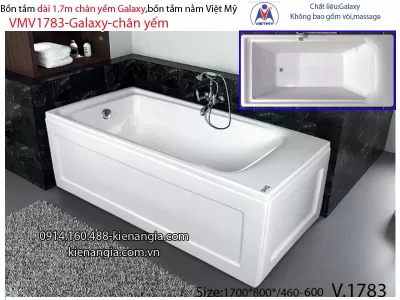 Bồn tắm dài Việt Mỹ galaxy chân yếm 1,7 mét VMV1783-Galaxy