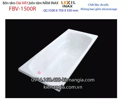 Bồn xây Inax,bồn dài acrylic 1,5m INAX FBV-1500R