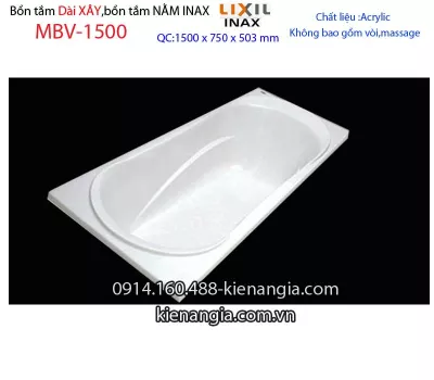Bồn xây Inax,bồn dài acrylic 1,5m INAX-MBV-1500