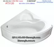 Bồn tắm góc chân yếm 1,2 mét Caesar-AT5120