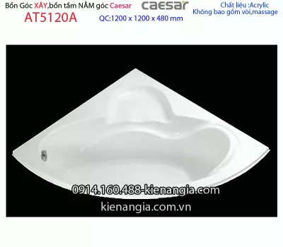 Bồn tắm góc xây Caesar 1,2 mét AT5120A