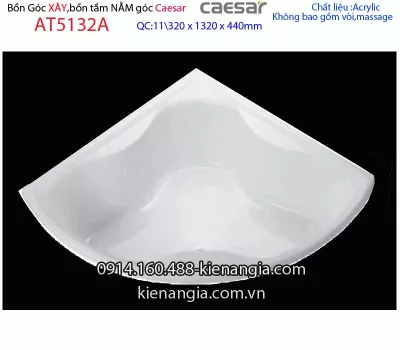 Bồn tắm góc xây Caesar 1,3 mét AT5132A