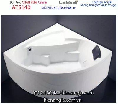 Bồn tắm góc chân yếm 1,4 mét Caesar-AT5140