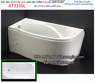 Bồn tắm dài chân yếm 1,5 mét Caesar-AT3350L