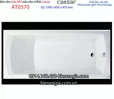 Bồn tắm xây dài 1,7 mét Caesar-AT0570