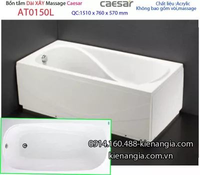 Bồn tắm dài chân yếm 1,5 mét Caesar-AT0150L