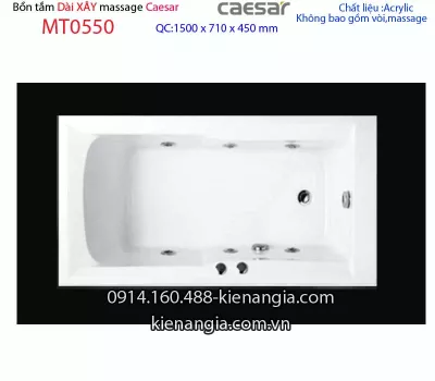 Bồn dài xây Caesar,bồn nằm 1,5 mét massage Caesar-MT0550