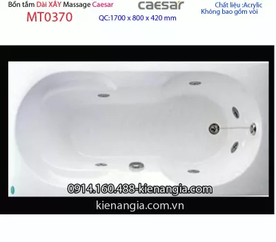 Bồn dài xây Caesar,bồn nằm 1,7 mét massage Caesar-MT0370