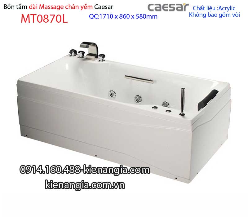 Bồn tắm nằm massage chân yếm 1,7m Caesar-MT0870L