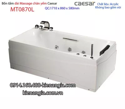 Bồn tắm nằm massage chân yếm 1,7m Caesar-MT0870L