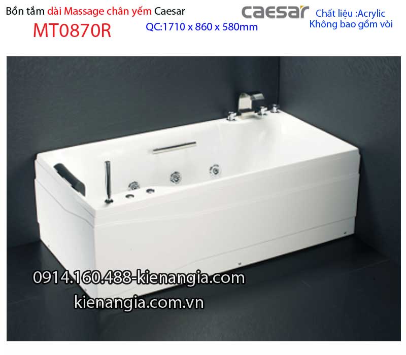 Bồn tắm nằm massage chân yếm 1,7m Caesar-MT0870R