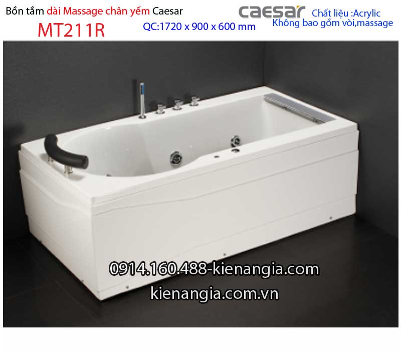 Bồn tắm nằm massage chân yếm 1,7m Caesar-MT211R
