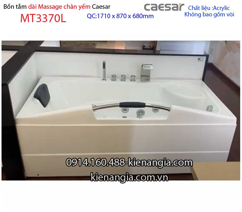 Bồn tắm nằm massage chân yếm 1,7m Caesar-MT3370L