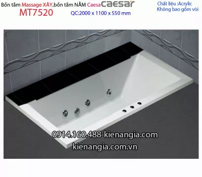 Bồn dài xây Caesar,bồn nằm 2 mét massage -Caesar-MT7520