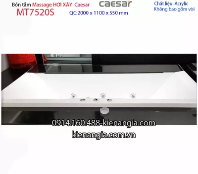 Bồn dài xây Caesar,bồn nằm 2 mét massage hơi Caesar-MT7520S