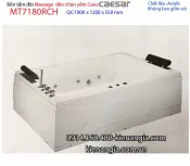 Bồn tắm đôi massage đèn chân yếm 1,7m Caesar-MT7180RCH