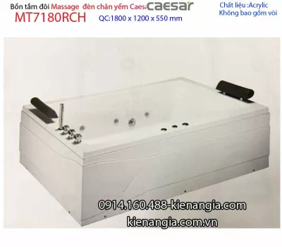 Bồn tắm đôi massage đèn chân yếm 1,7m Caesar-MT7180RCH