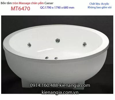 Bồn tắm tròn MASSAGE đặt sàn Caesar-MT6470
