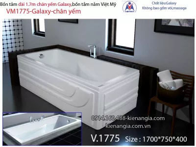 Bồn tắm dài Việt Mỹ galaxy chân yếm 1,7 mét VM1775-Galaxy