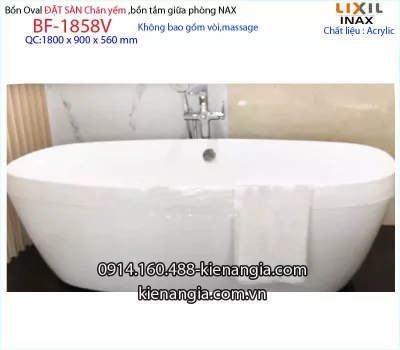 Bồn tắm Inax đặt sàn,bồn tắm lập thể INAX BF-1858V