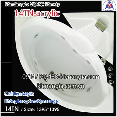 Bồn xây,bồn tắm góc 1,4 mét Việt Mỹ Acrylic VM14TNAcrylic