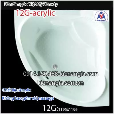 Bồn tắm góc xây acrylic Việt Mỹ 1,2 mét VM12GAcrylic