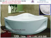 Bồn tắm góc galaxy chân yếm 1,2 mét  Việt Mỹ VM12G-Galaxy