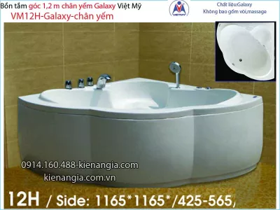 Bồn tắm góc galaxy chân yếm 1,2 mét  Việt Mỹ VM12H-Galaxy