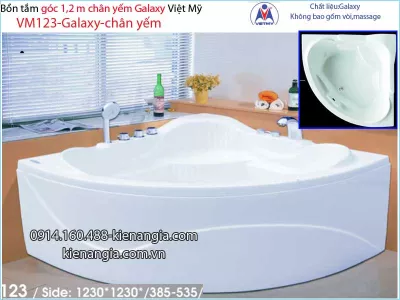 Bồn tắm góc galaxy chân yếm 1,2mét  Việt Mỹ  VM123-Galaxy