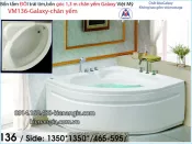 Bồn tắm góc galaxy chân yếm 1,3 mét  Việt Mỹ  VM136-Galaxy