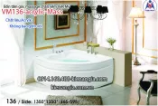 Bồn tắm massage góc 1,3m acrylic Việt Mỹ chân yếm 136-Massage