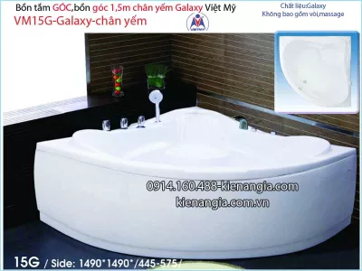 Bồn tắm góc galaxy chân yếm 1,5 mét  Việt Mỹ  VM15G-Galaxy