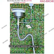 Bộ xả chậu rửa chén 1 hộc D140 ống inox mềm KAG-BXC40