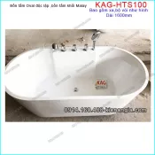 Bồn tắm oval độc lập dài 1,6m Malay KAG-HTS100 + vòi xả