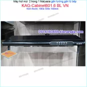 Máy hút mùi màu đen 2 trong 1 gắn tường,gắn tủ CAPRI 60 cm KAG-Cabinet601.6 BL VN
