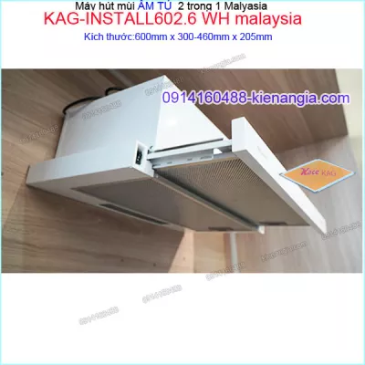 Máy hút mùi âm tủ bếp 60cm CAPRI Malaysia màu trắng  KAG-INSTALL602.6 WH Malaysia