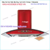 Máy hút mùi kính cong màu đỏ  90cm CAPRI KAG-HOOD628.9 RED VN