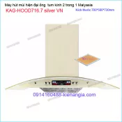 Máy hút mùi kính cong 70cm CAPRI KAG-HOOD716.7 silver VN