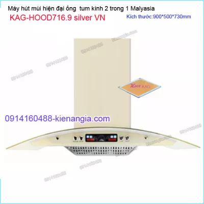 Máy hút mùi kính cong 90cm CAPRI KAG-HOOD716.9 silver VN