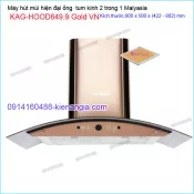 Máy hút mùi kính cong màu vàng 90cm CAPRI KAG-HOOD649.9 Gold VN