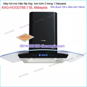 Máy hút mùi kính cong màu đen70cm CAPRI  KAG-HOOD788.7 BL Malaysia