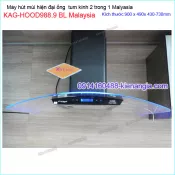 Máy hút mùi kính cong 90cm CAPRI KAG-HOOD988.9 BL Malaysia