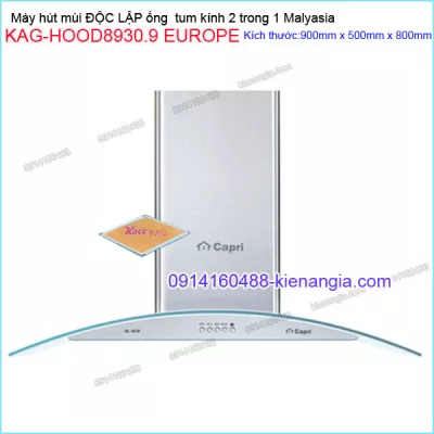 Máy hút mùi kính cong 90cm CAPRI KAG-HOOD8930.9 EUROPE