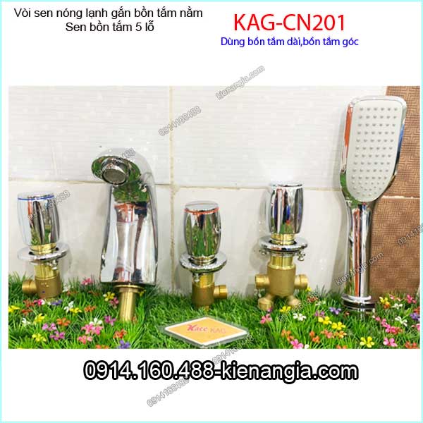 Vòi sen tắm nóng lạnh gắn bồn tắm nằm tay trống KAG-CN201