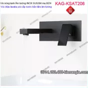 Vòi cấp nước bồn tắm ÂM tường inox sus304 mạ đen KAG-KSAT206
