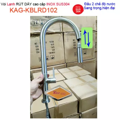 Vòi rửa chén lạnh RÚT DÂY inox sus304 KAG-KBLRD102