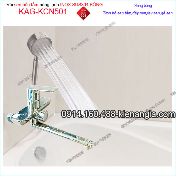 Vòi sen bồn tắm nằm inox sus304 bóng KAG-KCN501